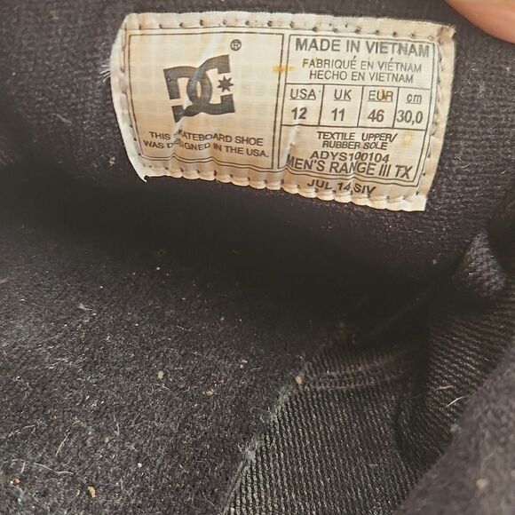 DC Men's Black Skate Shoes 12 - Picture 4 of 6